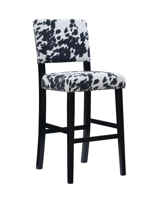 Linon Home Decor - Corey Black Cow Print Bar Stool - BS041COW01U veiw 1