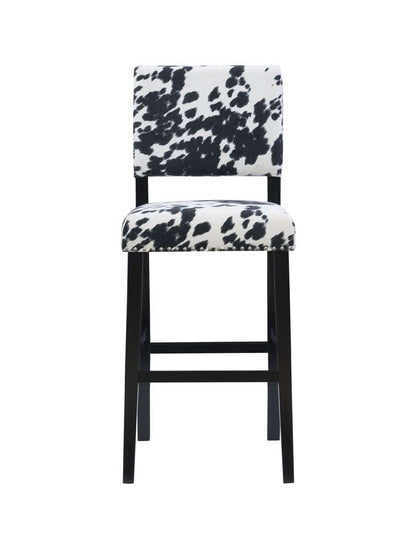 Linon Home Decor - Corey Black Cow Print Bar Stool - BS041COW01U veiw 2