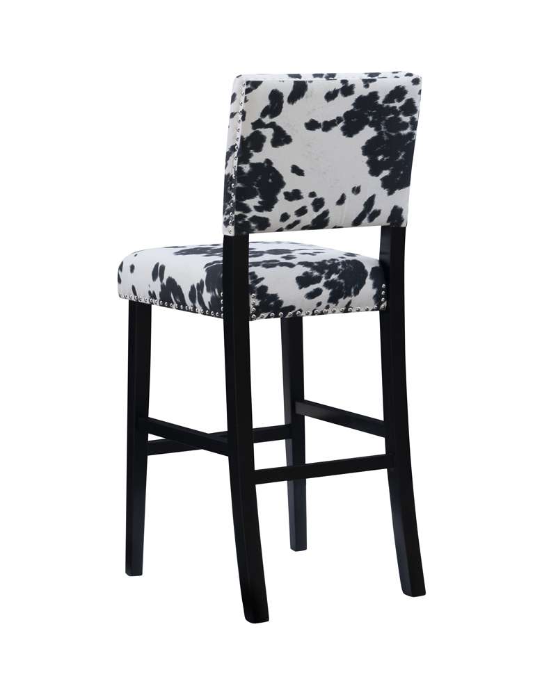 Linon Home Decor - Corey Black Cow Print Bar Stool - BS041COW01U veiw 4