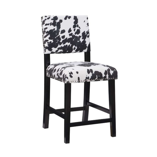 Linon Home Decor - Corey Black Cow Print Counter Stool - CS038COW01U veiw 1