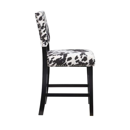 Linon Home Decor - Corey Black Cow Print Counter Stool - CS038COW01U veiw 3