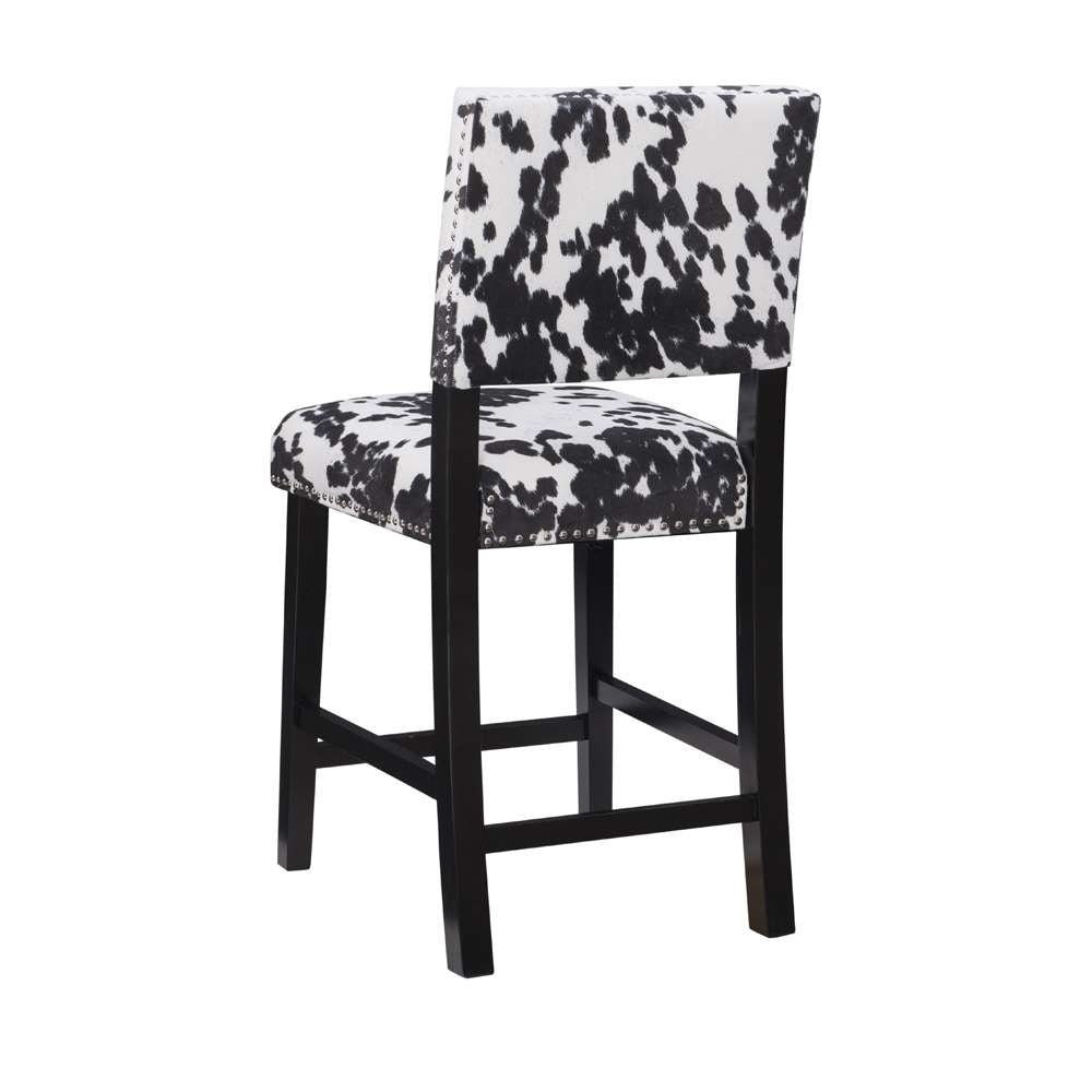 Linon Home Decor - Corey Black Cow Print Counter Stool - CS038COW01U veiw 4