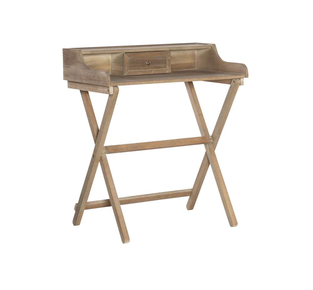 Linon Home Decor - Coy Rustic Brown Folding Desk - FD26GRYWH01U veiw 1