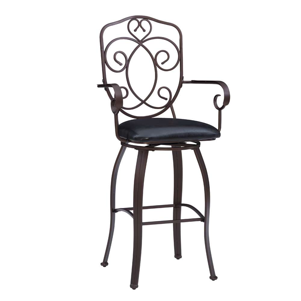 Linon Home Decor - Crested Back Bar Stool 30 - 02787MTL-01-KD-U veiw 1