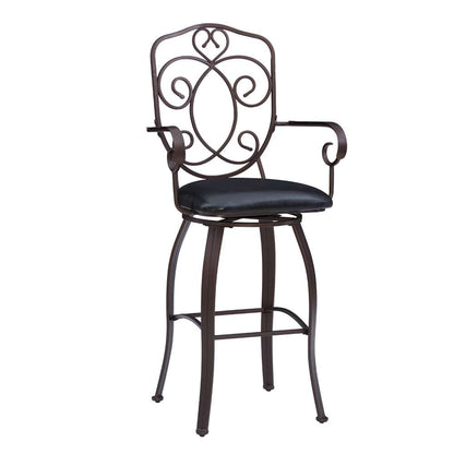 Linon Home Decor - Crested Back Bar Stool 30 - 02787MTL-01-KD-U veiw 1