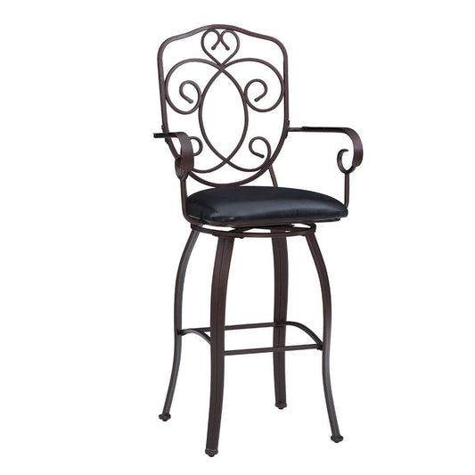 Linon Home Decor - Crested Back Bar Stool 30 - 02787MTL-01-KD-U veiw 1