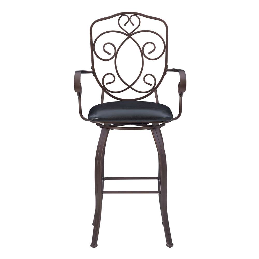 Linon Home Decor - Crested Back Bar Stool 30 - 02787MTL-01-KD-U veiw 2