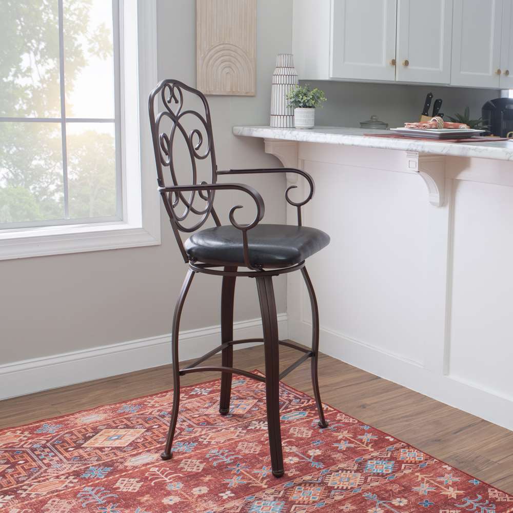 Linon Home Decor - Crested Back Bar Stool 30 - 02787MTL-01-KD-U veiw 7