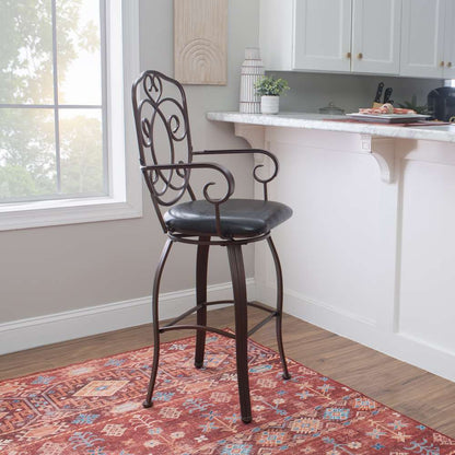 Linon Home Decor - Crested Back Bar Stool 30 - 02787MTL-01-KD-U veiw 7