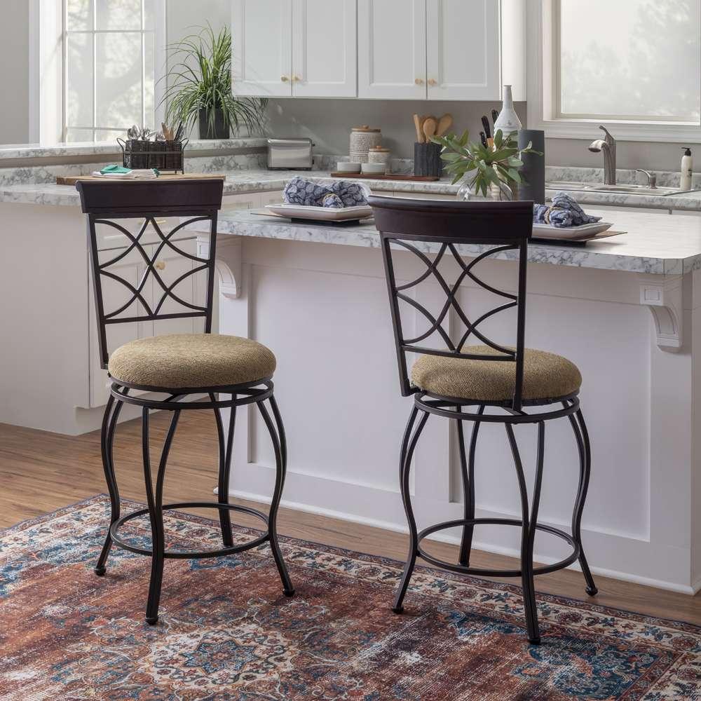 Linon Home Decor - Curves Counter Bar Stool 24 - 02728MTL-01-KD-U veiw 6