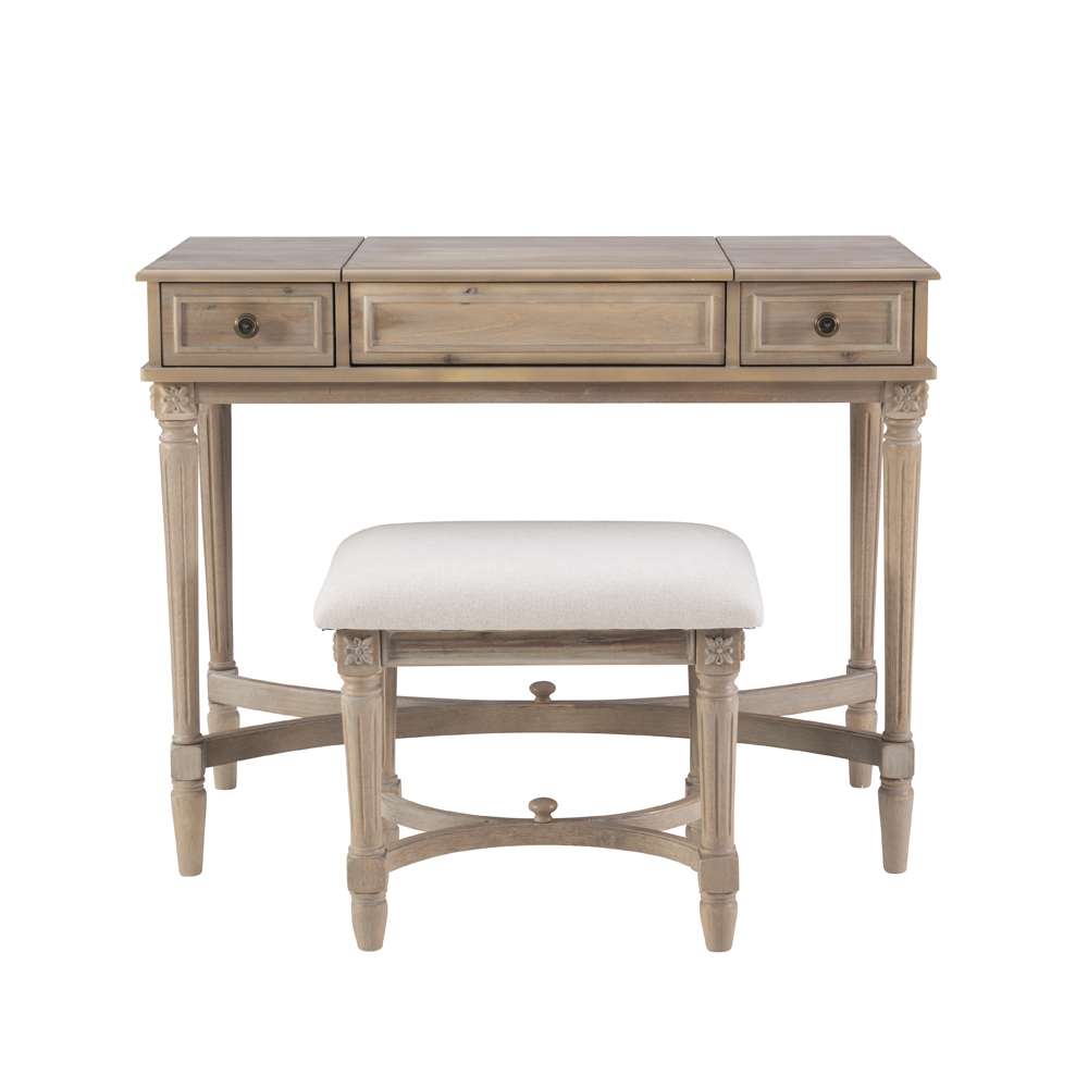 Linon Home Decor - Cyndi Gray Wash Vanity - VS064GRY01U view 2