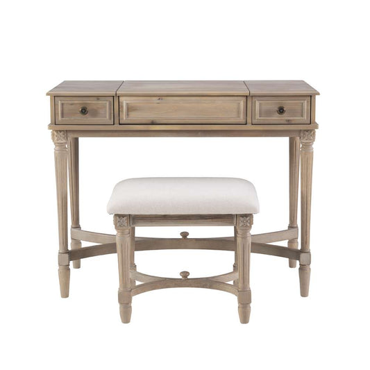Linon Home Decor - Cyndi Gray Wash Vanity - VS064GRY01U view 2
