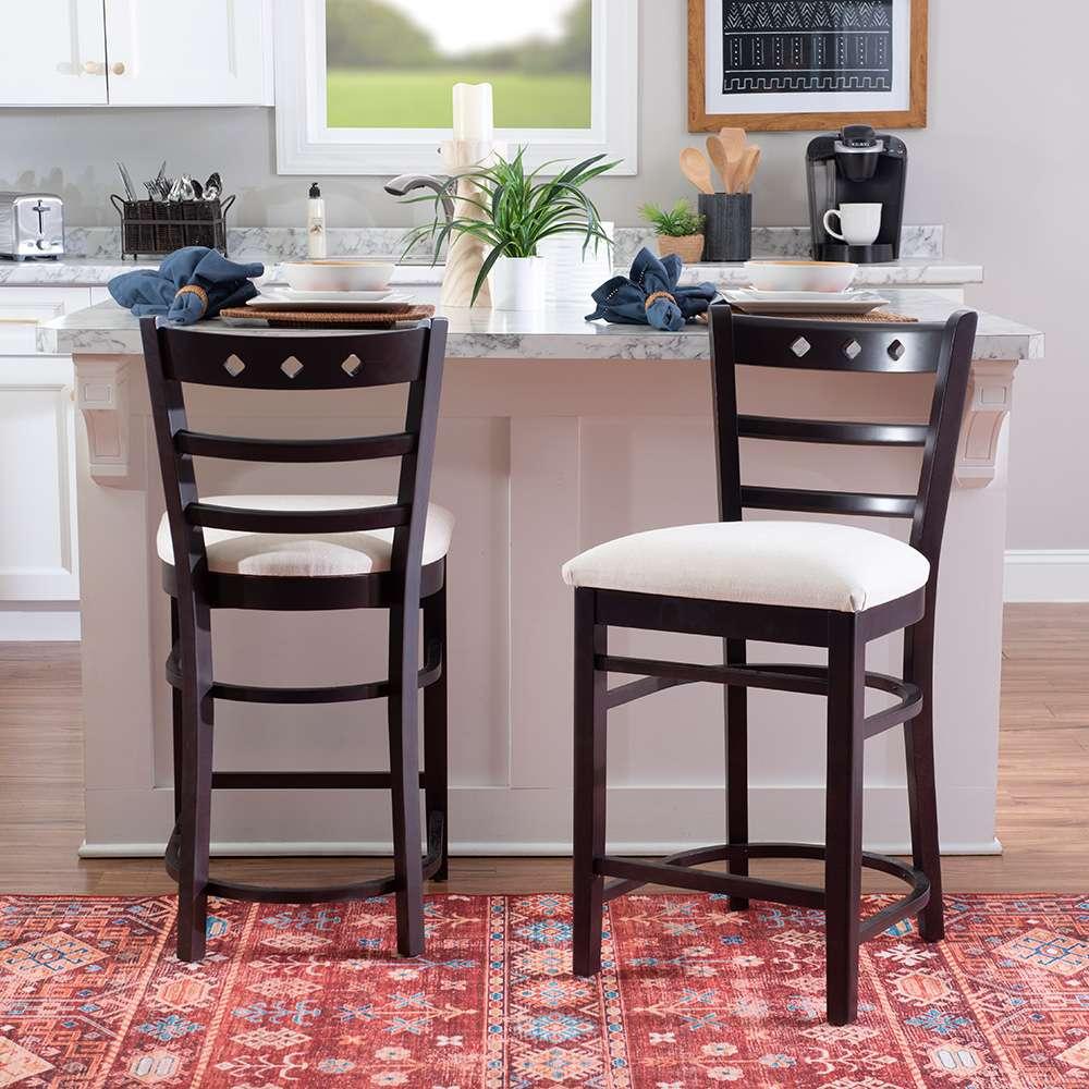 Linon Home Decor - Darby Counter Stool Espresso/Grey (Set of 2) - CS317BRN02ASU veiw 6