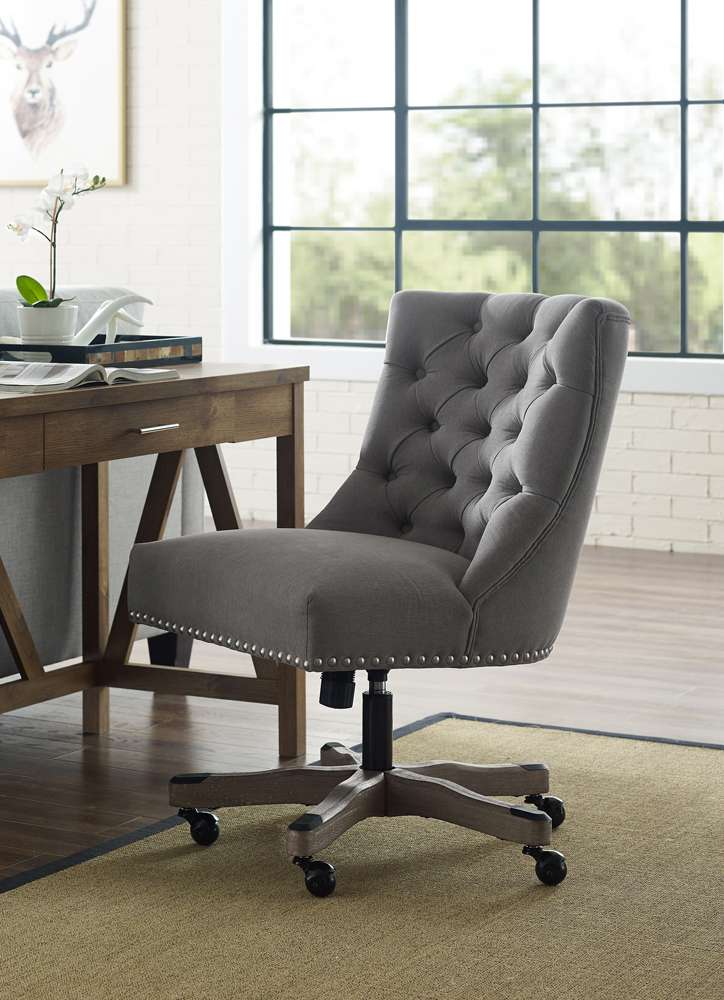 Linon Home Decor - Della Office Chair, Light Gray - OC094LGRY01U veiw 1