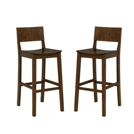 Linon Home Decor - Devin Bar Stool, Walnut (Set of 2) - BS279WAL02KD view 1