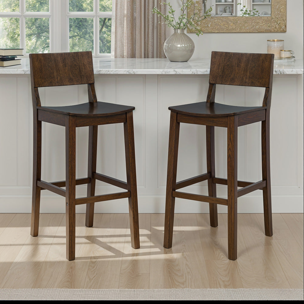 Linon Home Decor - Devin Bar Stool, Walnut (Set of 2) - BS279WAL02KD view 8