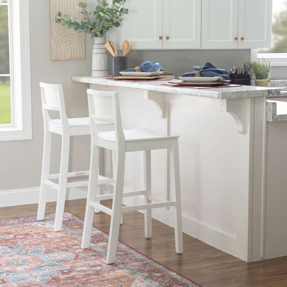 Linon Home Decor - Devin Bar Stool White (Set of 2) - BS279WHT02KD veiw 7