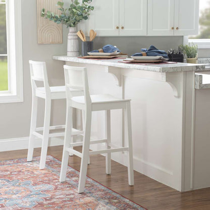 Linon Home Decor - Devin Bar Stool White (Set of 2) - BS279WHT02KD veiw 7