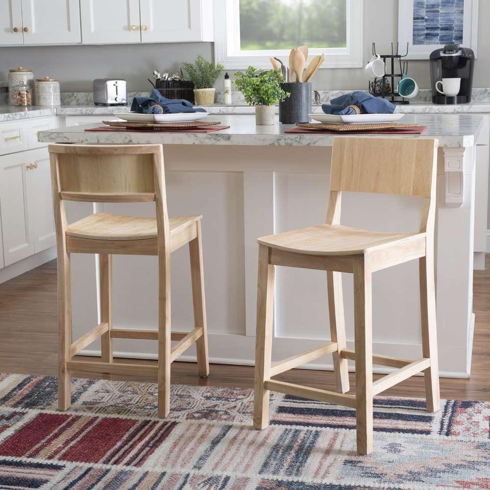 Linon Home Decor - Devin Counter Stool Unfinished (Set of 2) - CS279UNF02KD veiw 7