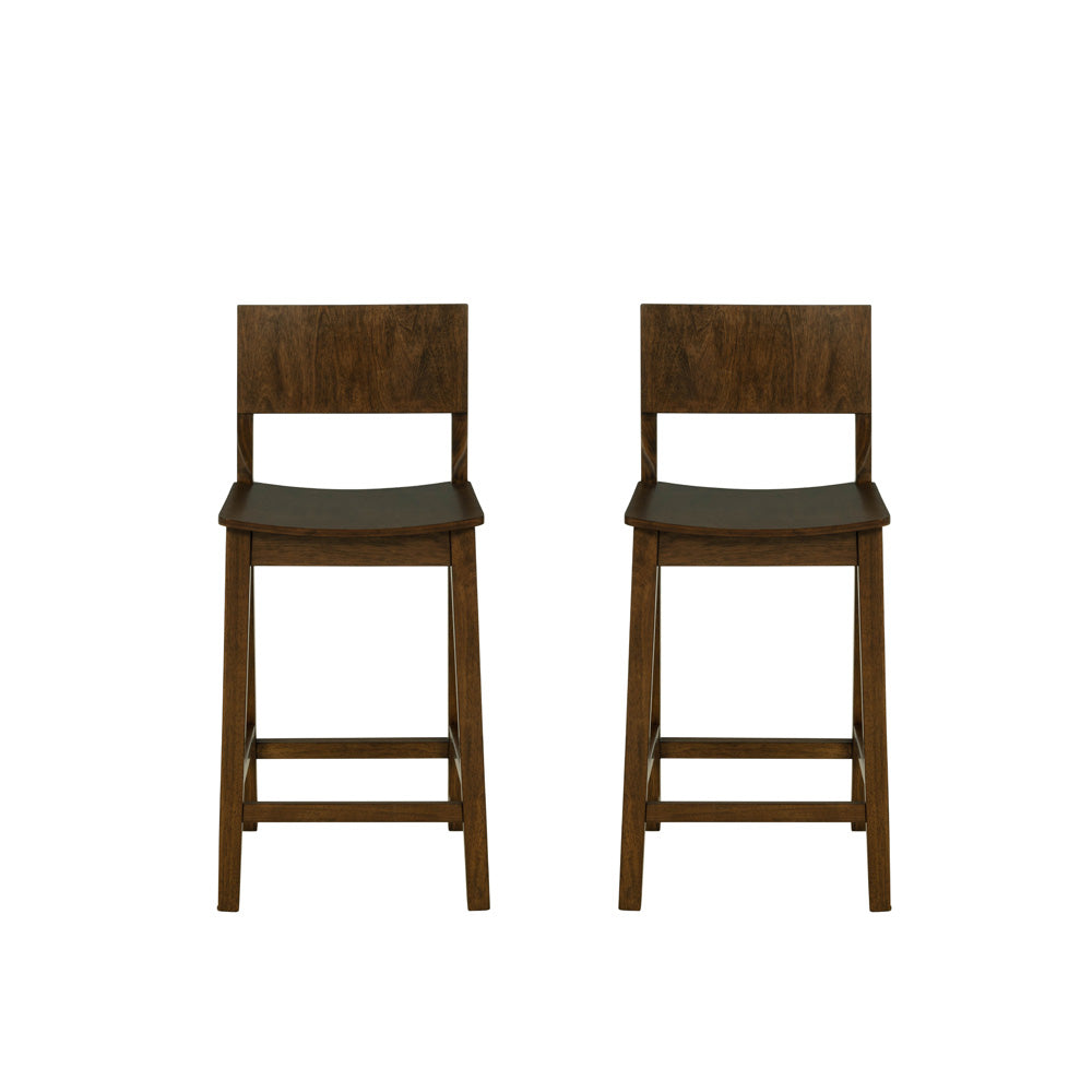 Linon Home Decor - Devin Counter Stool, Walnut (Set of 2) - CS279WAL02KD view 3