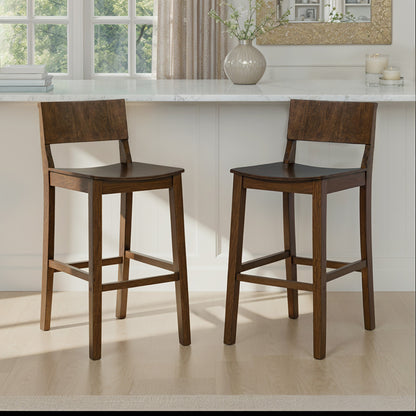 Linon Home Decor - Devin Counter Stool, Walnut (Set of 2) - CS279WAL02KD view 8