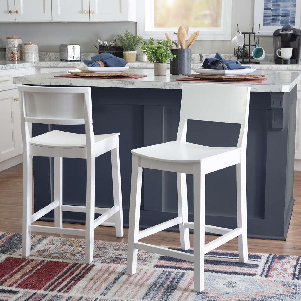 Linon Home Decor - Devin Counter Stool White (Set of 2) - CS279WHT02KD veiw 8