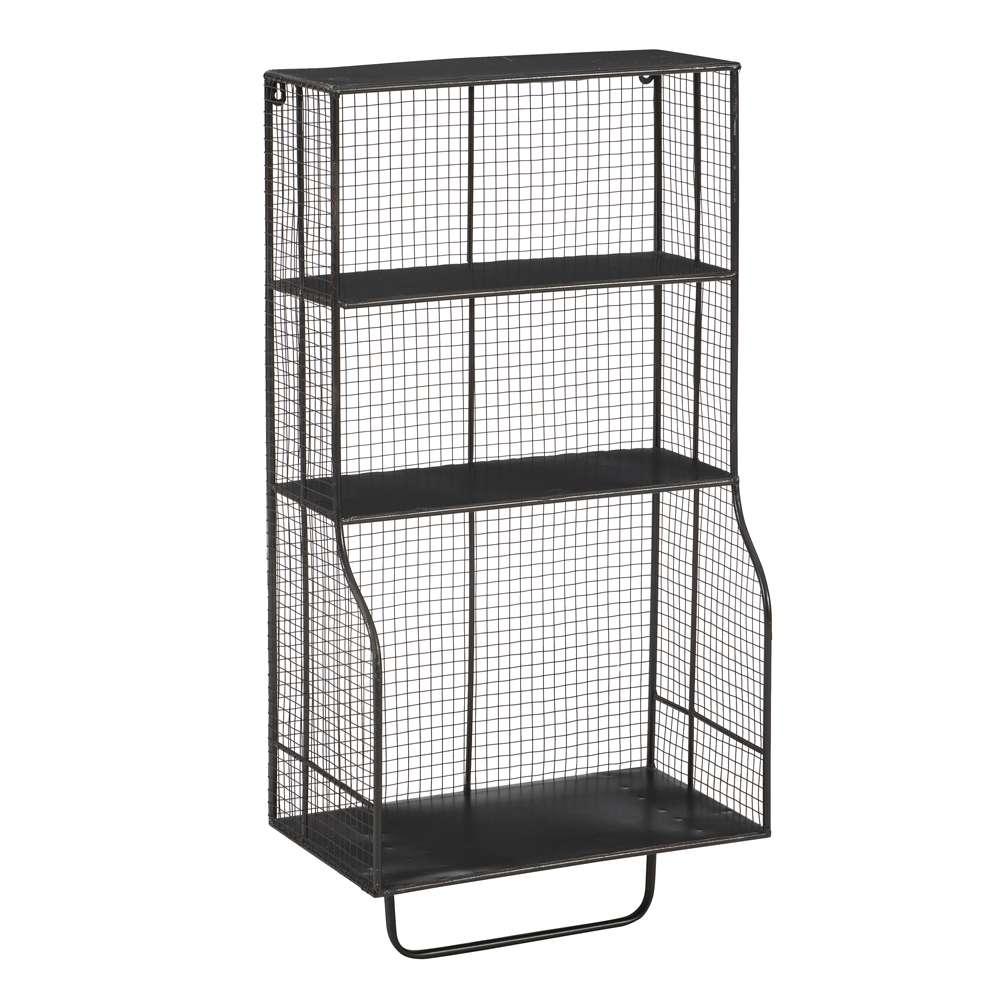 Linon Home Decor - Distressed Wall Storage Organizer - AMMESHELFW1 veiw 1