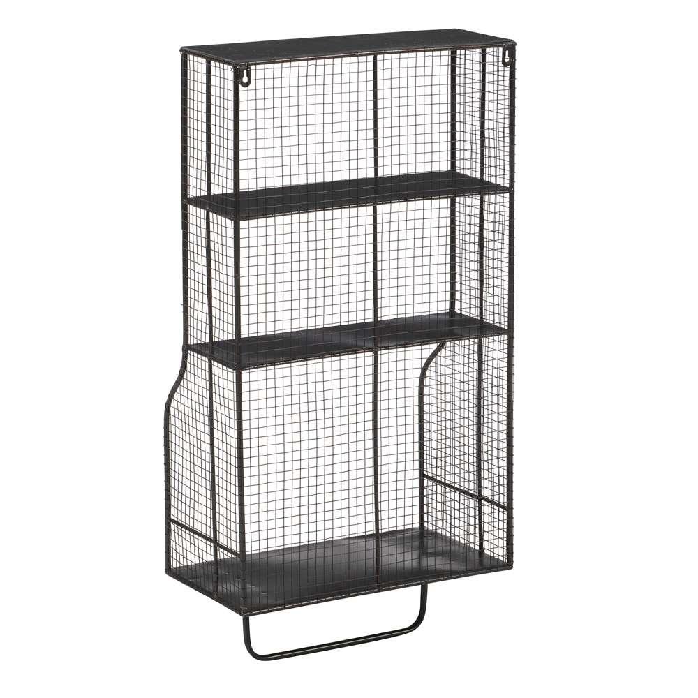 Linon Home Decor - Distressed Wall Storage Organizer - AMMESHELFW1 veiw 4