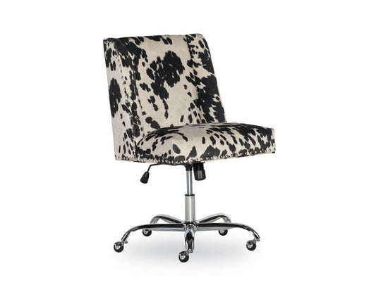 Linon Home Decor - Draper Office Chair, Black And White Cow Print - 178404BLK01U veiw 2