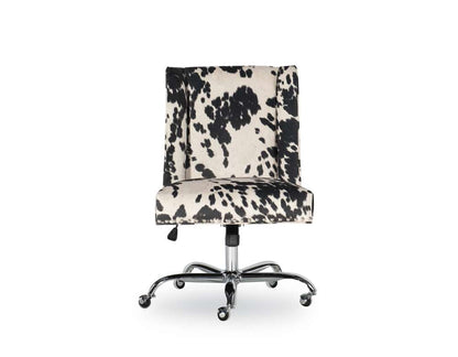 Linon Home Decor - Draper Office Chair, Black And White Cow Print - 178404BLK01U veiw 3