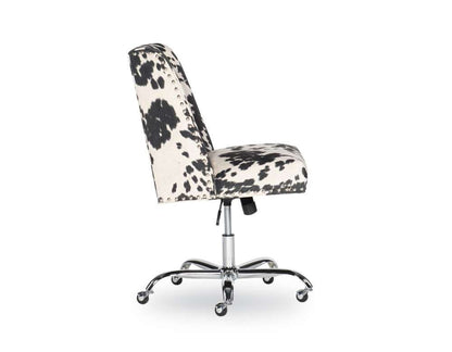 Linon Home Decor - Draper Office Chair, Black And White Cow Print - 178404BLK01U veiw 6