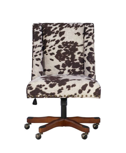 Linon Home Decor - Draper Office Chair, Brown And White Cow Print - 178404UDM01U veiw 2