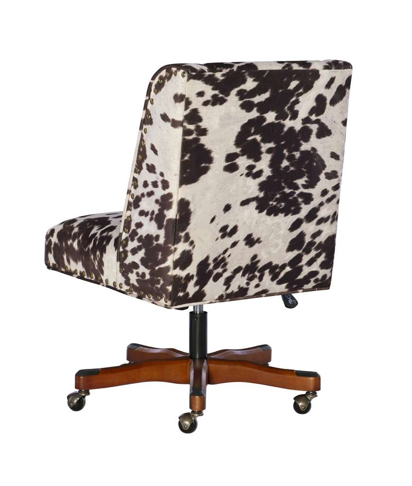 Linon Home Decor - Draper Office Chair, Brown And White Cow Print - 178404UDM01U veiw 4