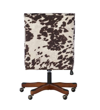 Linon Home Decor - Draper Office Chair, Brown And White Cow Print - 178404UDM01U veiw 5