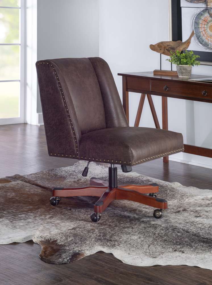 Linon Home Decor - Draper Office Chair, Brown  - OC078BRN01 veiw 6