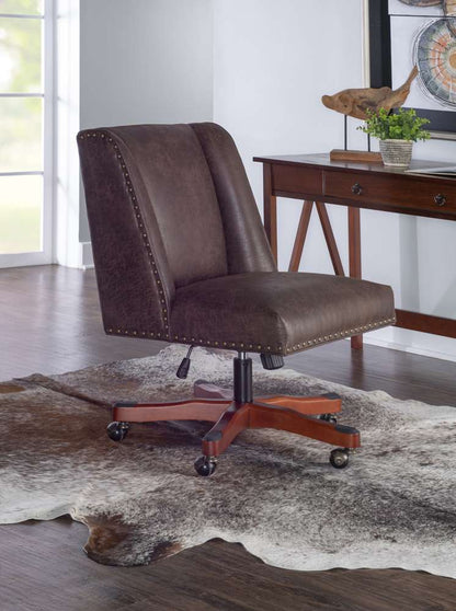 Linon Home Decor - Draper Office Chair, Brown  - OC078BRN01 veiw 6