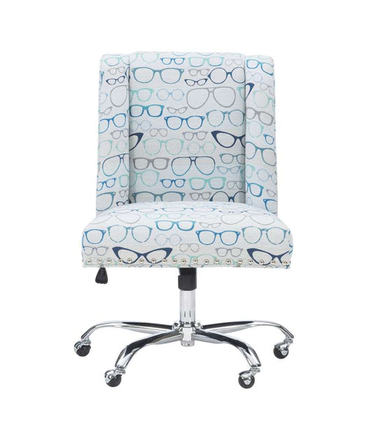 Linon Home Decor - Draper Office Chair, Glasses Print - OC047GLAS1U veiw 2