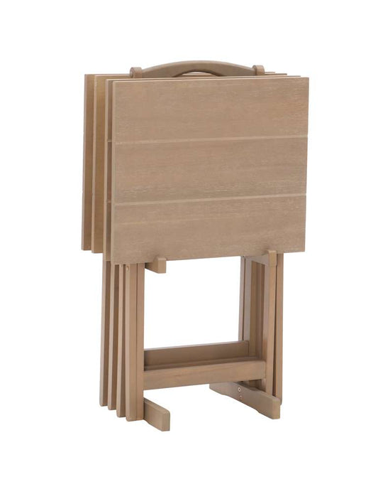 Linon Home Decor - Driftwood Acacia Tray Table Set - 43041GRYSET01ASU veiw 1