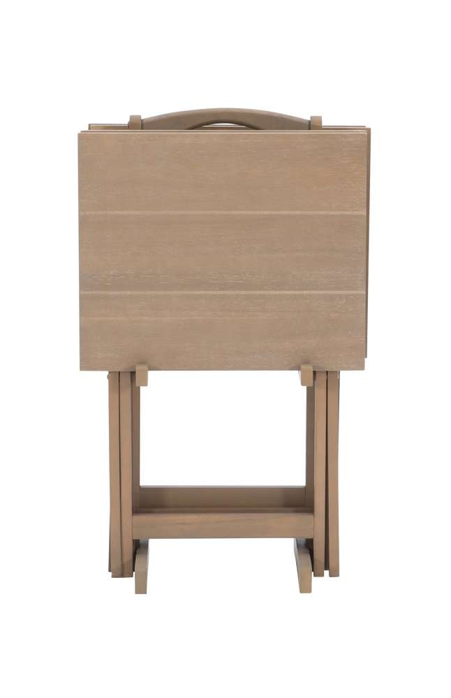 Linon Home Decor - Driftwood Acacia Tray Table Set - 43041GRYSET01ASU veiw 2