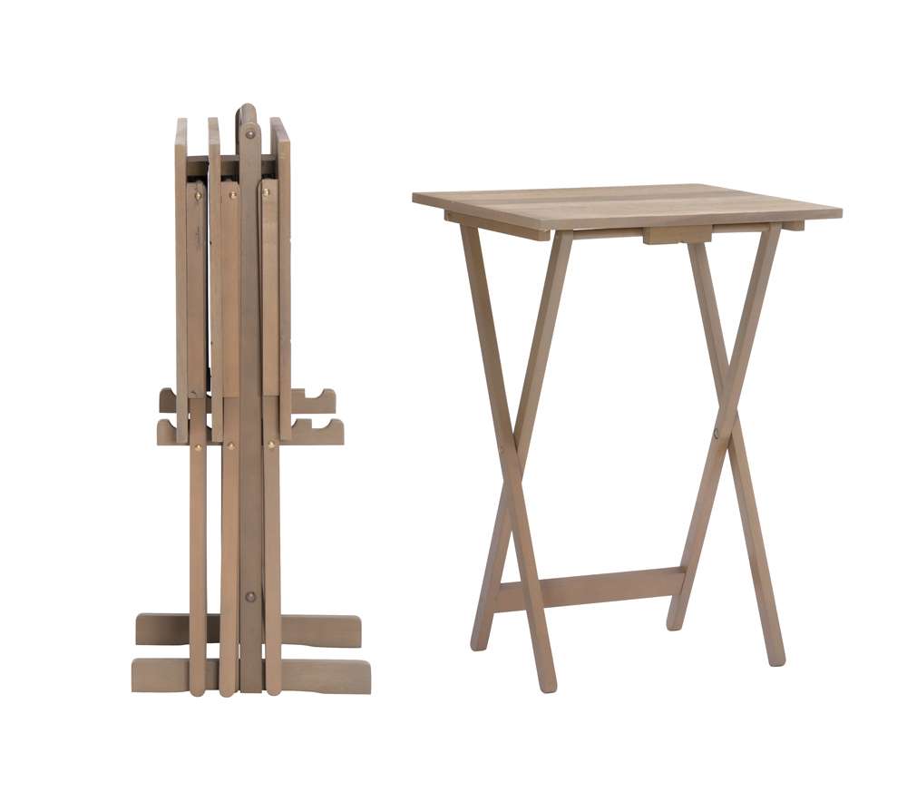 Linon Home Decor - Driftwood Acacia Tray Table Set - 43041GRYSET01ASU veiw 4