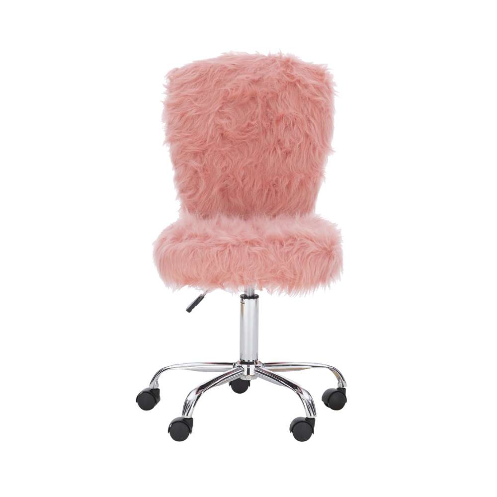Linon Home Decor - Faux Flokati Armless Office Chair Blush - OC126BLSH01U veiw 2