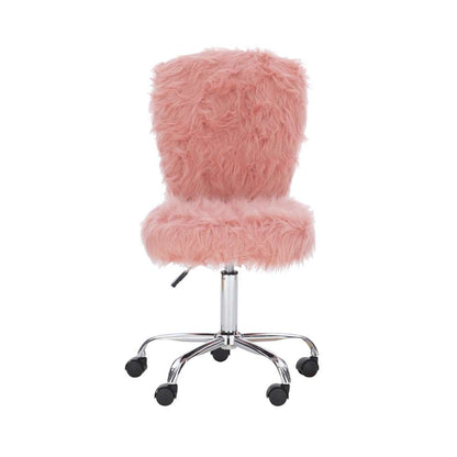 Linon Home Decor - Faux Flokati Armless Office Chair Blush - OC126BLSH01U veiw 2