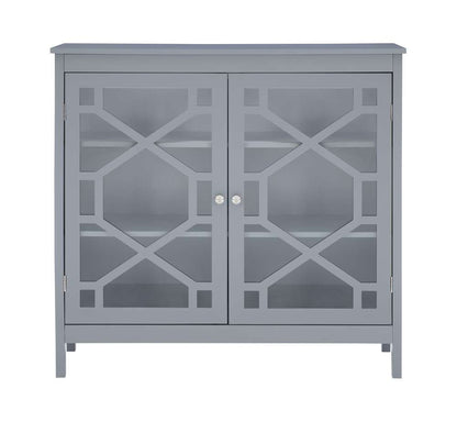 Linon Home Decor - Fetti Gray Large Cabinet - 650210GRY01U veiw 2