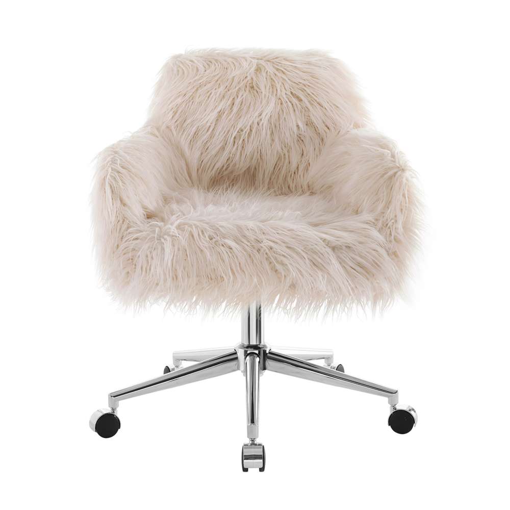 Linon Home Decor - Fiona Faux Fur Office Chair, Pink - OC050FLOK01U veiw 2