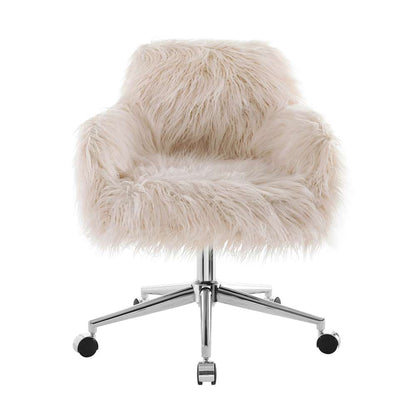 Linon Home Decor - Fiona Faux Fur Office Chair, Pink - OC050FLOK01U veiw 2