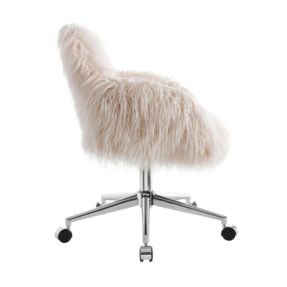 Linon Home Decor - Fiona Faux Fur Office Chair, Pink - OC050FLOK01U veiw 3