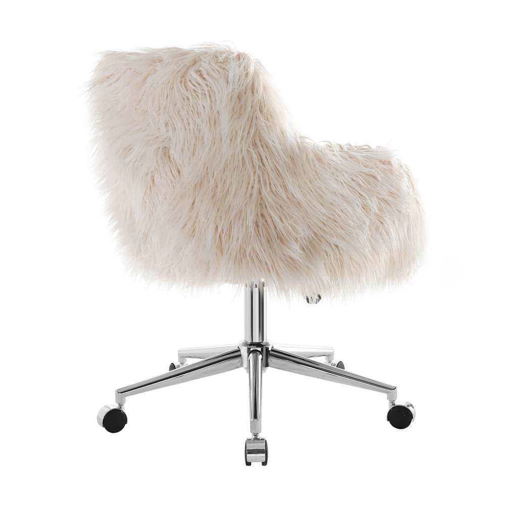 Linon Home Decor - Fiona Faux Fur Office Chair, Pink - OC050FLOK01U veiw 4