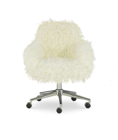 Linon Home Decor - Fiona Faux Fur Office Chair, White - OC084WHT01U veiw 4