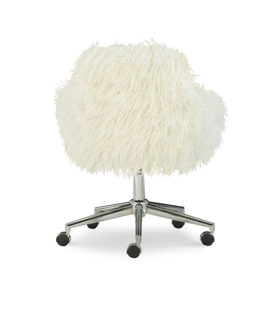Linon Home Decor - Fiona Faux Fur Office Chair, White - OC084WHT01U veiw 5