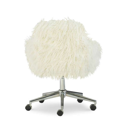Linon Home Decor - Fiona Faux Fur Office Chair, White - OC084WHT01U veiw 5